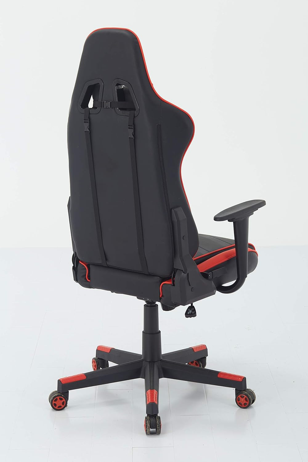 Swivel Gaming Chair Ergonomic High-Back Racing Style PU Leather Office Chair with Headrest and Lumbar Support and Adjustable Armrest (Galaxy - Black/Red)