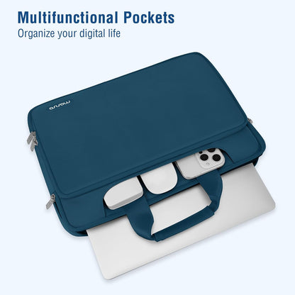 360 Protective Laptop Shoulder Bag Compatible with Macbook Air 15 M4 A3241 M3 A3114 M2 A2941/Pro 16 Inch M4 M3 M2 M1, 15-15.6 Inch Notebook,Matching Color Sleeve with Belt, Teal Green