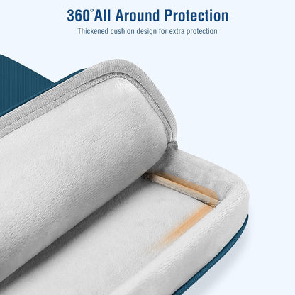 360 Protective Laptop Shoulder Bag Compatible with Macbook Air 15 M4 A3241 M3 A3114 M2 A2941/Pro 16 Inch M4 M3 M2 M1, 15-15.6 Inch Notebook,Matching Color Sleeve with Belt, Teal Green
