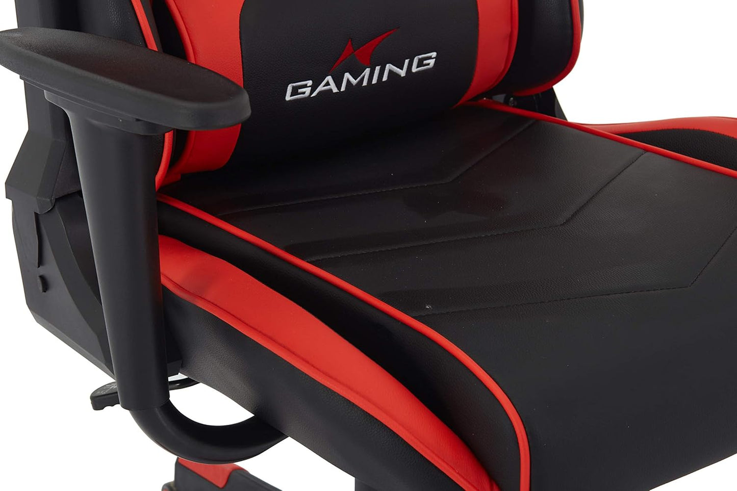 Swivel Gaming Chair Ergonomic High-Back Racing Style PU Leather Office Chair with Headrest and Lumbar Support and Adjustable Armrest (Galaxy - Black/Red)