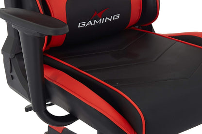 Swivel Gaming Chair Ergonomic High-Back Racing Style PU Leather Office Chair with Headrest and Lumbar Support and Adjustable Armrest (Galaxy - Black/Red)